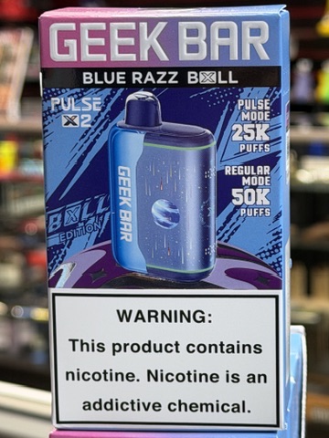 Geek Bar Pulse X2 Blue Razz BXLL package