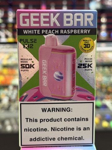 Geek Bar Pulse X2 White Peach Raspberry package